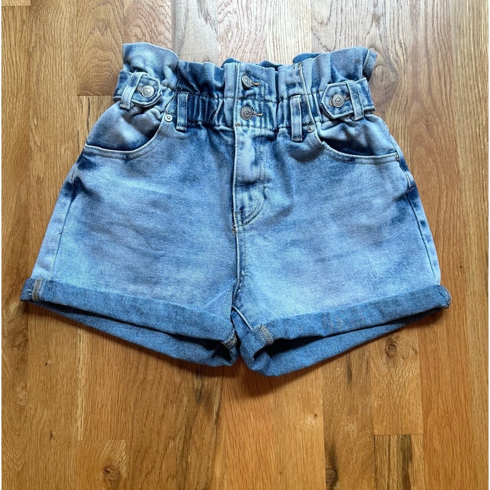 Almost Famous Denim Acid Washed High Waisted Shorts 2.5” Inseam